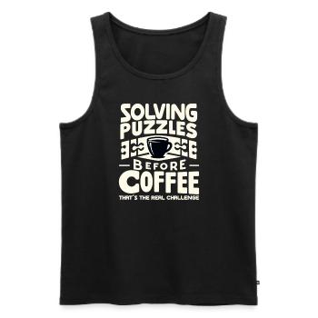 Puzzle Lover Jigzaw Puzzle Brettspiel Puzzler - Männer Premium Bio Tank Top - Schwarz - Vorne - AI Model Male 178 light (178cm)