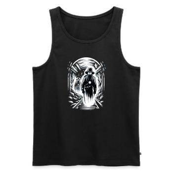 Cowboy Barn Bull Rider Rodeo Country Western - Men's Premium Organic Tank Top - black - Front - Michal (187cm)