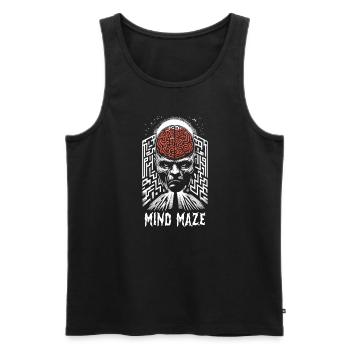 Psychological Horror psychiatric suspense - Männer Premium Bio Tank Top - Schwarz - Vorne - Michal (187cm)