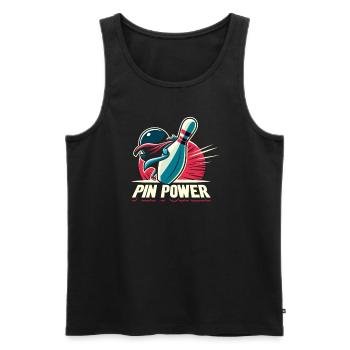 Funny bowling team bowler strike bowling club - Men's Premium Organic Tank Top - black - Front - AI Model Male 178 light (178cm)