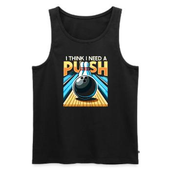 Funny bowling team bowler strike bowling club - Men's Premium Organic Tank Top - black - Front - AI Model Male 178 light (178cm)