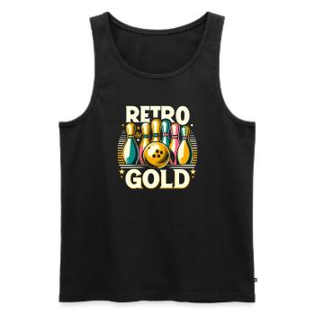 Funny bowling team bowler strike bowling club - Men's Premium Organic Tank Top - black - Front - AI Model Male 178 light (178cm)