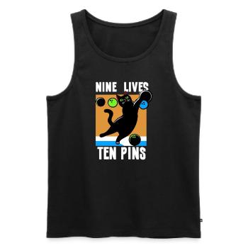 Funny bowling-team-bowler-strike-bowling-club - Men's Premium Organic Tank Top - black - Front - AI Model Male 178 light (178cm)