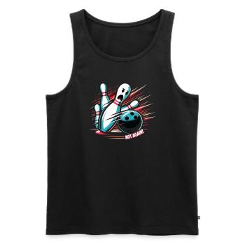 Funny bowling team bowler strike bowling club - Men's Premium Organic Tank Top - black - Front - AI Model Male 178 light (178cm)