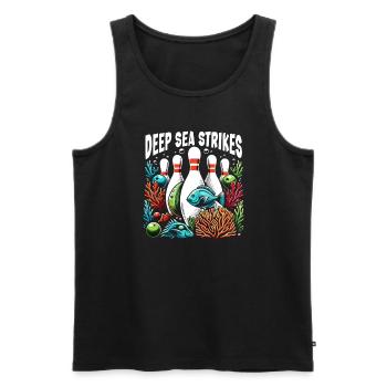 Funny bowling team bowler strike bowling club - Men's Premium Organic Tank Top - black - Front - Michal (187cm)