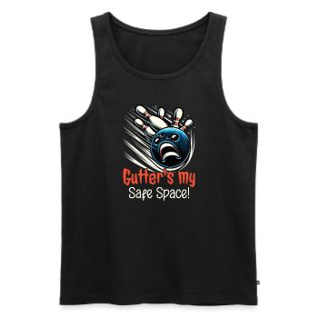Funny bowling team bowler strike bowling club - Men's Premium Organic Tank Top - black - Front - AI Model Male 178 light (178cm)