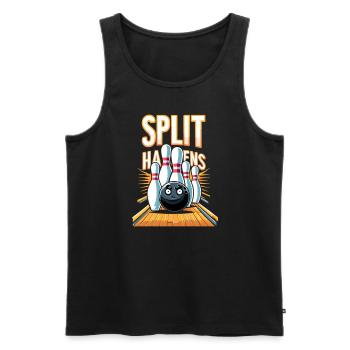 Funny bowling team bowler strike bowling club - Men's Premium Organic Tank Top - black - Front - AI Model Male 178 light (178cm)