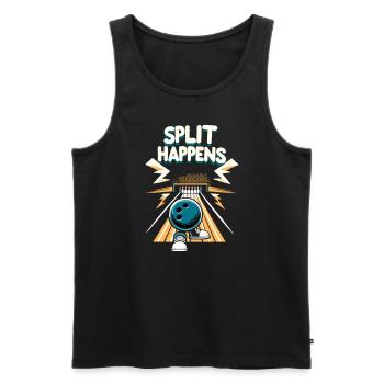 Funny bowling team bowler strike bowling club - Men's Premium Organic Tank Top - black - Front - Michal (187cm)