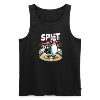 Funny bowling team bowler strike bowling club - Men's Premium Organic Tank Top - black - Front - AI Model Male 178 light (178cm)