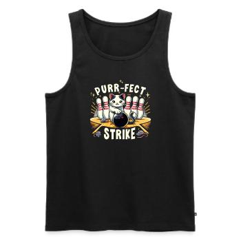 Funny bowling team bowler strike bowling club - Men's Premium Organic Tank Top - black - Front - AI Model Male 178 light (178cm)