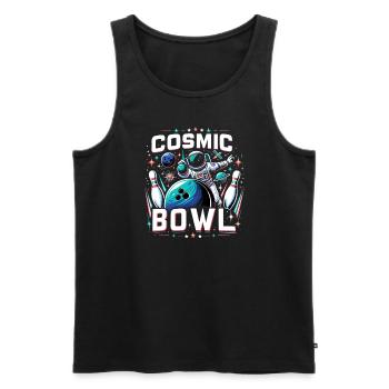 Funny bowling team bowler strike bowling club - Men's Premium Organic Tank Top - black - Front - AI Model Male 178 light (178cm)