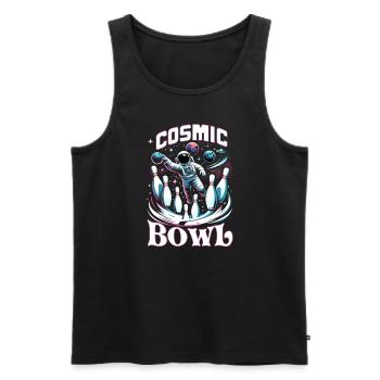 Funny bowling team bowler strike bowling club - Men's Premium Organic Tank Top - black - Front - AI Model Male 178 light (178cm)
