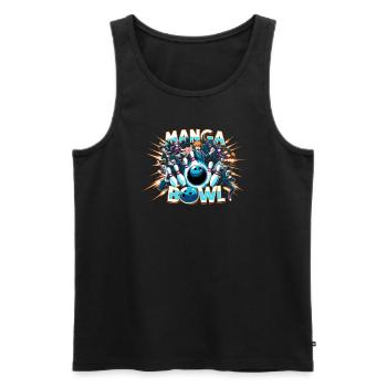 Funny bowling team bowler strike bowling club - Men's Premium Organic Tank Top - black - Front - AI Model Male 178 light (178cm)