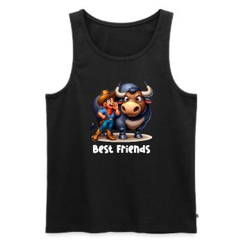 Rodeo Bull Riding Livestock Show Farmer Cattle - Männer Premium Bio Tank Top - Schwarz - Vorne - Michal (187cm)