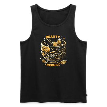 Kintsugi Kintsukuroi Imperfekte Japanische Kunst - Männer Premium Bio Tank Top - Schwarz - Vorne - Michal (187cm)