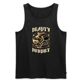 Kintsugi Kintsukuroi Imperfekte Japanische Kunst - Männer Premium Bio Tank Top - Schwarz - Vorne - Michal (187cm)