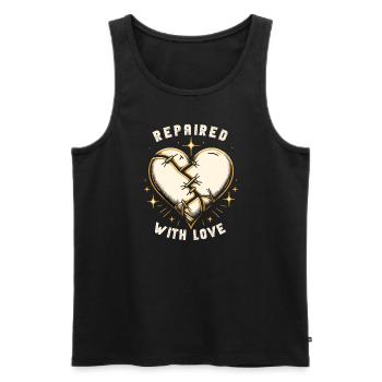 Kintsugi Kintsukuroi Imperfekte Japanische Kunst - Männer Premium Bio Tank Top - Schwarz - Vorne - Michal (187cm)