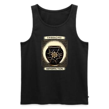 Kintsugi Kintsukuroi Imperfekte Japanische Kunst - Männer Premium Bio Tank Top - Schwarz - Vorne - Michal (187cm)