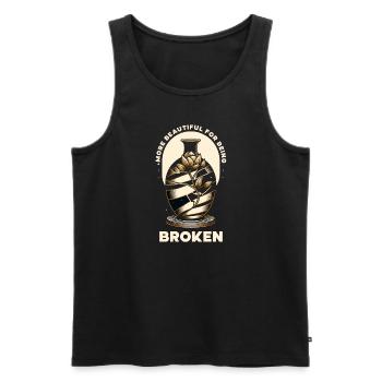 Kintsugi Kintsukuroi Imperfekte Japanische Kunst - Männer Premium Bio Tank Top - Schwarz - Vorne - Michal (187cm)