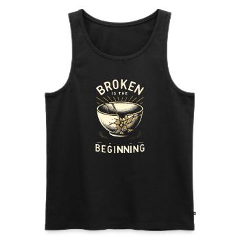 Kintsugi Kintsukuroi Imperfekte Japanische Kunst - Männer Premium Bio Tank Top - Schwarz - Vorne - Michal (187cm)