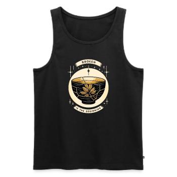 Kintsugi Kintsukuroi Imperfekte Japanische Kunst - Männer Premium Bio Tank Top - Schwarz - Vorne - Michal (187cm)