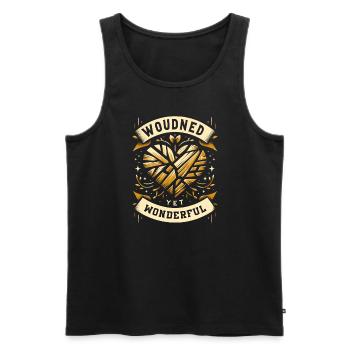 Kintsugi Kintsukuroi Imperfekte Japanische Kunst - Männer Premium Bio Tank Top - Schwarz - Vorne - Michal (187cm)
