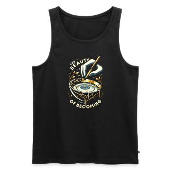 Kintsugi Kintsukuroi Imperfekte Japanische Kunst - Männer Premium Bio Tank Top - Schwarz - Vorne - Michal (187cm)