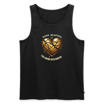 Kintsugi Kintsukuroi Imperfekte Japanische Kunst - Männer Premium Bio Tank Top - Schwarz - Vorne - Michal (187cm)