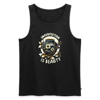 Kintsugi Kintsukuroi Imperfekte Japanische Kunst - Männer Premium Bio Tank Top - Schwarz - Vorne - Michal (187cm)