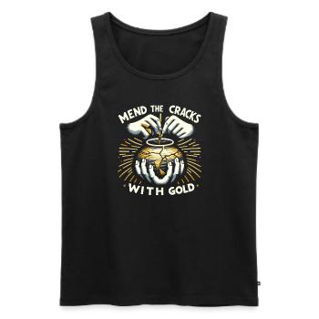 Kintsugi Kintsukuroi Imperfekte Japanische Kunst - Männer Premium Bio Tank Top - Schwarz - Vorne - Michal (187cm)