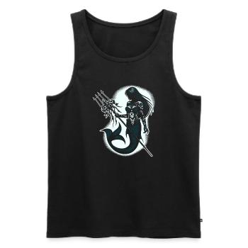 Creepy Sirens, Horror Mermaid, Creepy - Men's Premium Organic Tank Top - black - Front - AI Model Male 178 light (178cm)