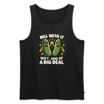 Pickle Lover Funny Pickle Dill Pickle Pickled - Men's Premium Organic Tank Top - black - Front - AI Model Male 178 light (178cm)