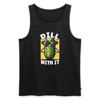 Pickle Lover Funny Pickle Dill Pickle Pickled - Men's Premium Organic Tank Top - black - Front - AI Model Male 178 light (178cm)