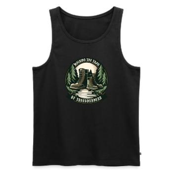 Scout Camping Outdoor Lagerfeuer Wandern - Männer Premium Bio Tank Top - Schwarz - Vorne - Michal (187cm)