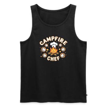 Scout Camping Outdoor Lagerfeuer Wandern - Männer Premium Bio Tank Top - Schwarz - Vorne - Michal (187cm)