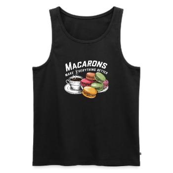 Macaron lovers French macarons - Men's Premium Organic Tank Top - black - Front - AI Model Male 178 light (178cm)