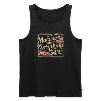 Macaron-liebhaber Französische Macarons - Männer Premium Bio Tank Top - Schwarz - Vorne - AI Model Male 178 light (178cm)