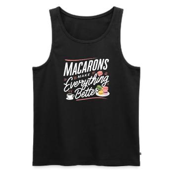 Macaron lovers French macarons - Men's Premium Organic Tank Top - black - Front - Michal (187cm)