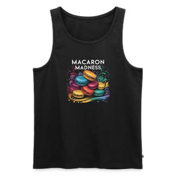 Amateurs de macarons Macarons français - Débardeur bio Premium Homme - noir - Devant - Michal (187cm)