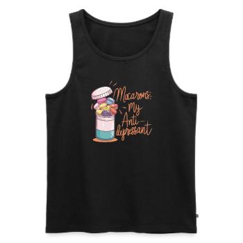 Macaron lovers French macarons - Men's Premium Organic Tank Top - black - Front - AI Model Male 178 light (178cm)