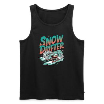 Luge Neige Luge Sport d’hiver Winter Outdood - Débardeur bio Premium Homme - noir - Devant - AI Model Male 178 light (178cm)