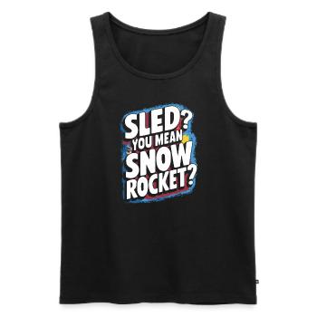 Luge Neige Luge Sport d’hiver Winter Outdood - Débardeur bio Premium Homme - noir - Devant - AI Model Male 178 light (178cm)