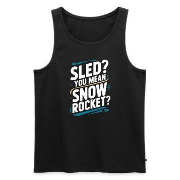 Luge Neige Luge Sport d’hiver Winter Outdood - Débardeur bio Premium Homme - noir - Devant - AI Model Male 178 light (178cm)