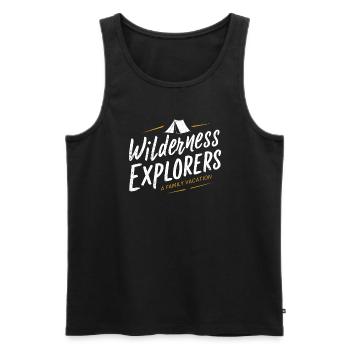 Scout Camping Outdoor Lagerfeuer Wandern - Männer Premium Bio Tank Top - Schwarz - Vorne - Michal (187cm)