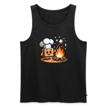 Scout Camping Outdoor Lagerfeuer Wandern - Männer Premium Bio Tank Top - Schwarz - Vorne - Michal (187cm)