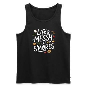 Scout Camping Outdoor Lagerfeuer Wandern - Männer Premium Bio Tank Top - Schwarz - Vorne - Michal (187cm)