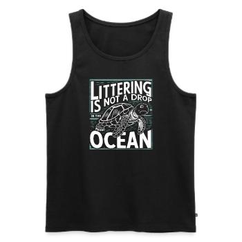 Anti-littering No Environmental Waste Recycle - Men's Premium Organic Tank Top - black - Front - AI Model Male 178 light (178cm)