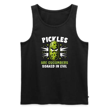 Pickle Lover Funny Pickle Dill Pickle Pickled - Men's Premium Organic Tank Top - black - Front - AI Model Male 178 light (178cm)