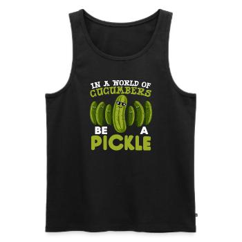 Pickle Lover Funny Pickle Dill Pickle Pickled - Men's Premium Organic Tank Top - black - Front - AI Model Male 178 light (178cm)