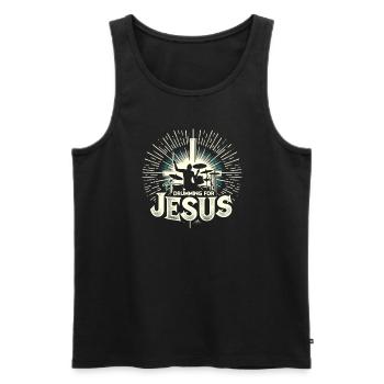 Drum Player Jesus Drum set Pick Jesus Drums Player - Men's Premium Organic Tank Top - black - Front - Michal (187cm)